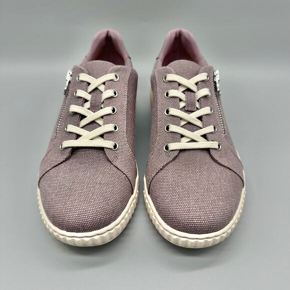 Clarks Caroline Echo Lilac Sneakers Canvas Zip Comfort Shoes Size 8.5 W - Picture 5 of 10